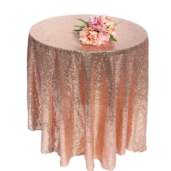 

72 Inch Round Sparkly Glitz Sequin Glamorous Tablecloth/Fabric For Event Reception Cake Table Champagne/ Gold / Silver