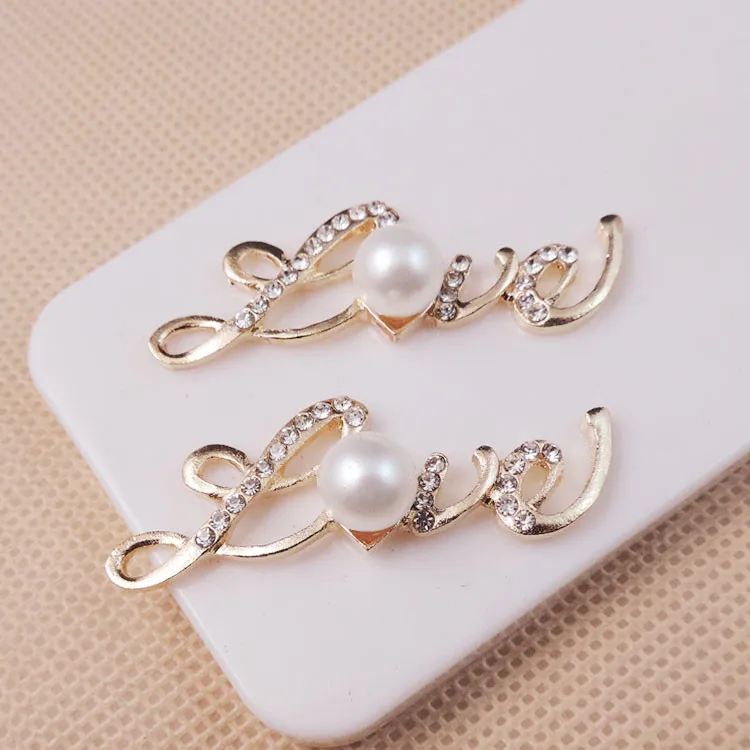 10pcs Per Lot 55mm*18mm Cell Phone Case Diy Charms Alloy Letter Love