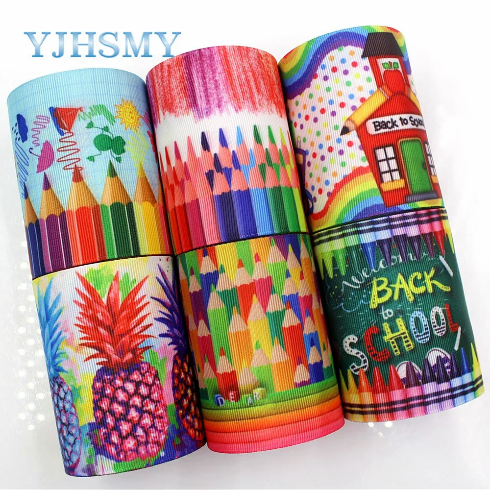 YJHSMY G 18620 536 10 ярдов 75 мм цветные карандаши печатные ленты grosgrain DIY аксессуары для