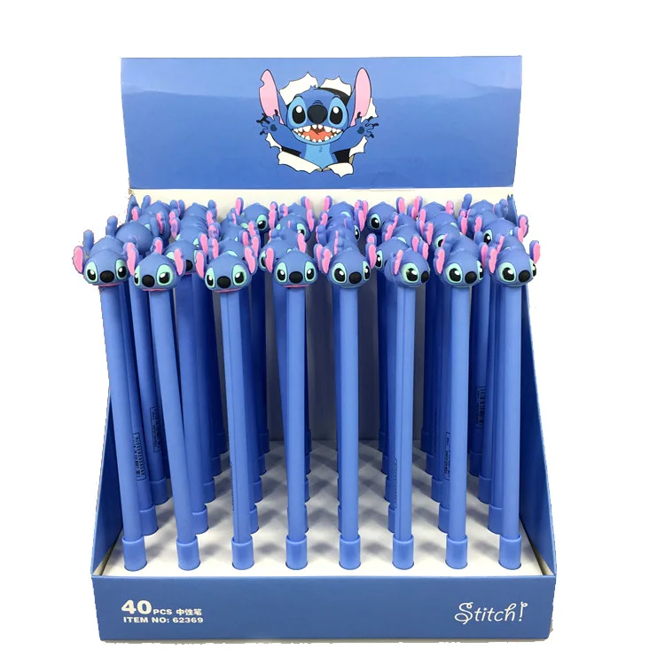 

40pcs/pack 0.5mm Creative Black Ink Gel Pen Promotion Gift Unisex Pen Lovely Cute Cartoon Stitch