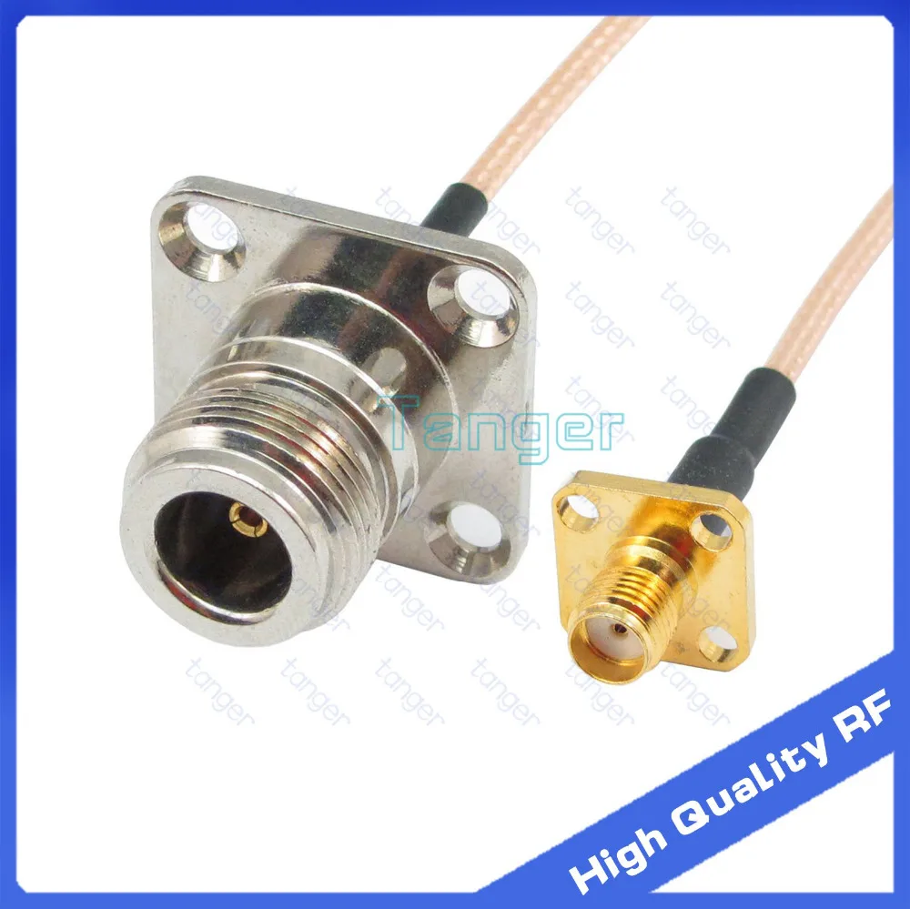 

Tanger High Quality N female 4hole panel to SMA female 4hole panel connector with RG316 RF Coaxial Pigtail Jumper cable 6" 15cm