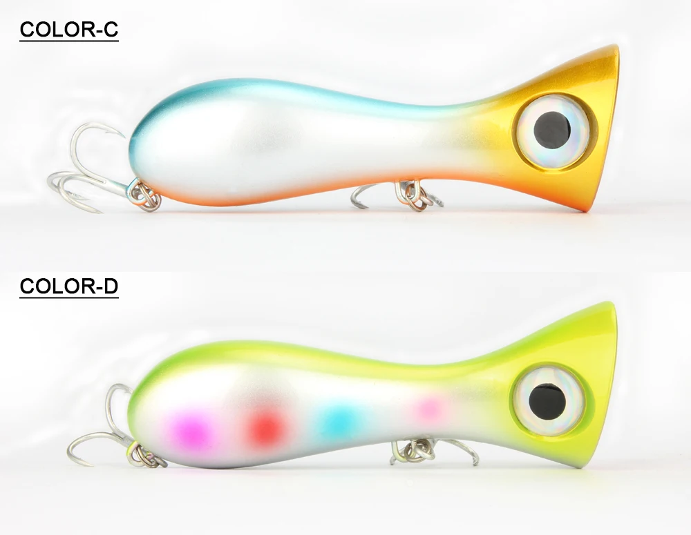 New Big Mouth Popper Fishing Lures 9.7cm 31.6g Artificial Surface Floating Hard Bait 3D Eyes Wobblers Bass Pike Fishing Tackle  (4)