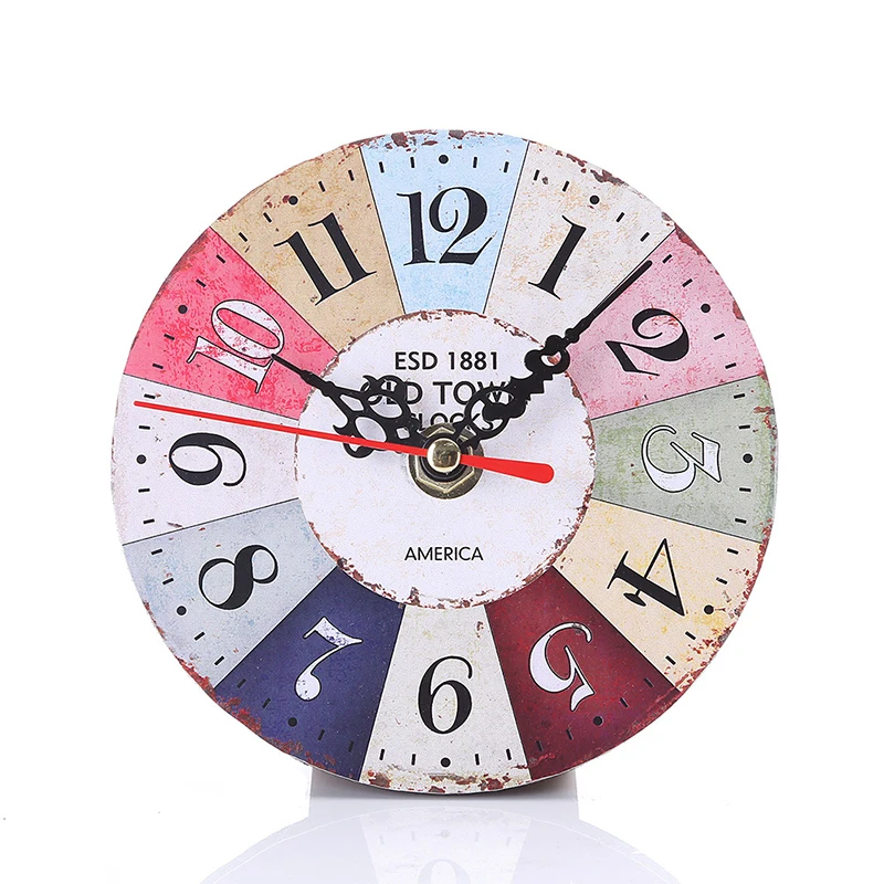 12 см Европейский творческий ретро цифровые часы Современный дизайн Винтаж деревенский потертый шик офиса кафе ation
