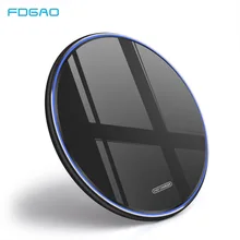 Быстрое беспроводное зарядное устройство FDGAO 10 Вт для samsung S10 S9 S8 huawei P30 Pro Xiaomi Mi 9 Quick Qi Charge Pad для iPhone XS Max XR X 8 11
