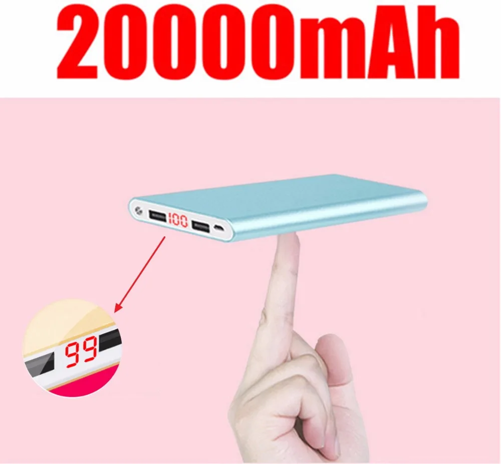 2USB Power bank For SAMSUNG powerbank 20000mah backup Power Bank external battery For xiaomi iPhone 5 6 7 xiaomi s Backup power