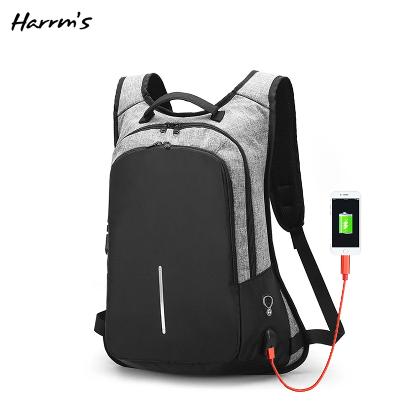 

Fashion USB Headset Mouth Anti-theft Backpack Charging Men Waterproof Travel Backpack Laptop Backpack School High QualityBags