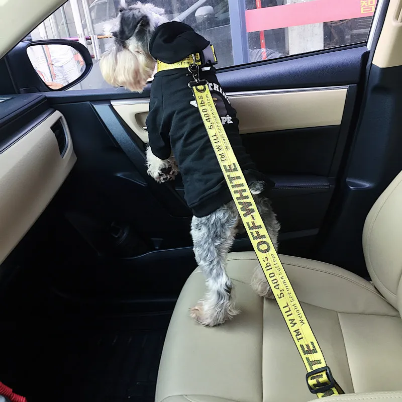 Pet Seat Belt Adjustable Pet Dog Cat Car Seat Belt Safety Leads Vehicle Seatbelt Harness, Made from Nylon Fabric