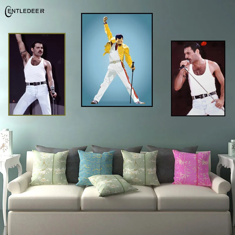 Настенная картина Freddie Mercury Singer в скандинавском стиле рисунок на холсте для
