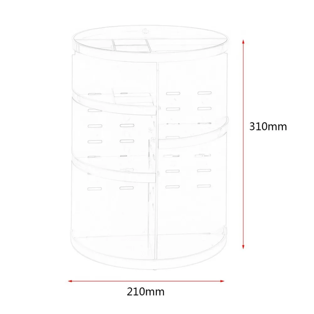 OUTAD пластиковый косметический Органайзер, коробка для хранения косметики, вращение на 360 градусов, подставка для помады, ювелирных украшений, подставка для лака для ногтей