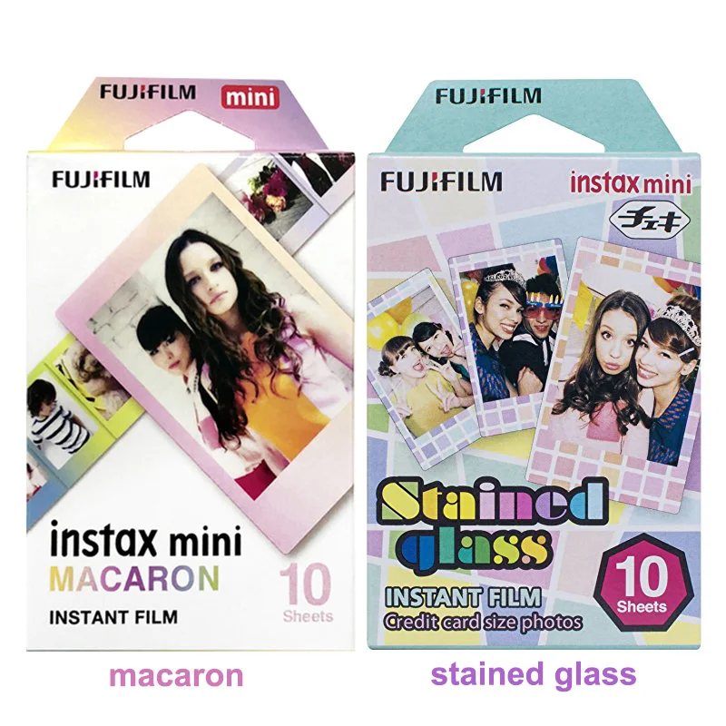 Fujifilm Instax Mini мгновенная пленка Макарон+ витражная фотобумага 20 шт. для Instax Mini 8 9 7s 7c 90 25 Share SP-1 SP-2 камера