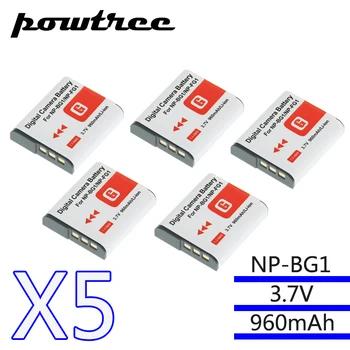 

5Packs 3.7V 960mAh NP-BG1 NPBG1 Camera Battery For SONY DSC W130 W210 W220 W300 H10 H50 H70 W290 HX7 HX10 HX30 WX10 H55 HX9 T20