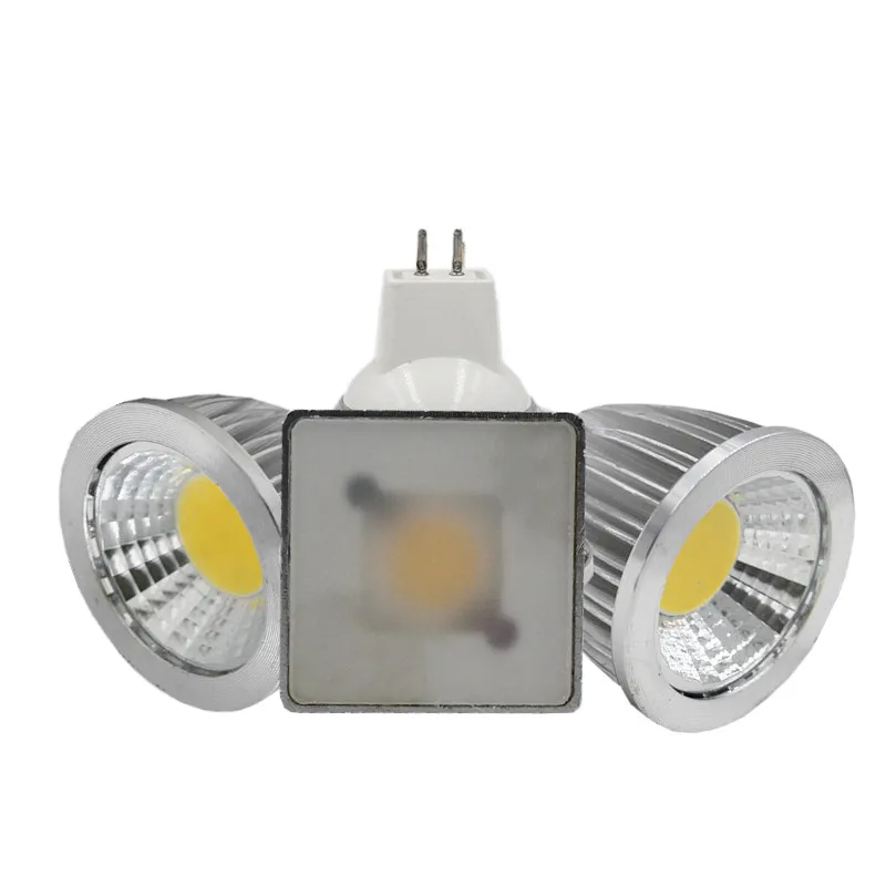 

3w 5w COB Led MR16 Bulb Aluminum outer casing 12v AC/DC Square Spotlight LED Cup Embedded lights source