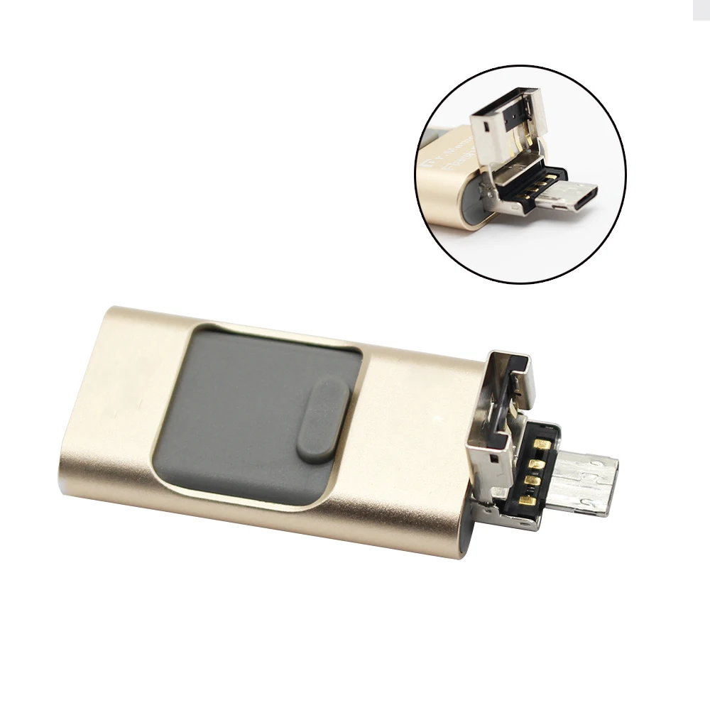 Металлический флеш накопитель 3 в 1 OTG USB 2017 32/64/128 ГБ|metal pen drive|pen drive128gb drive |