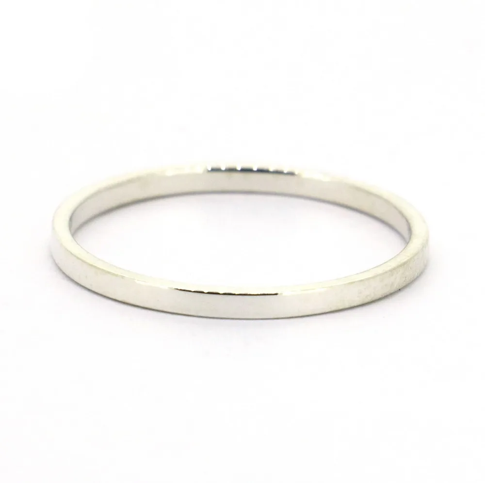 

Wellmade 1.5mm Solid 925 Sterling Silver Plain Band Ring