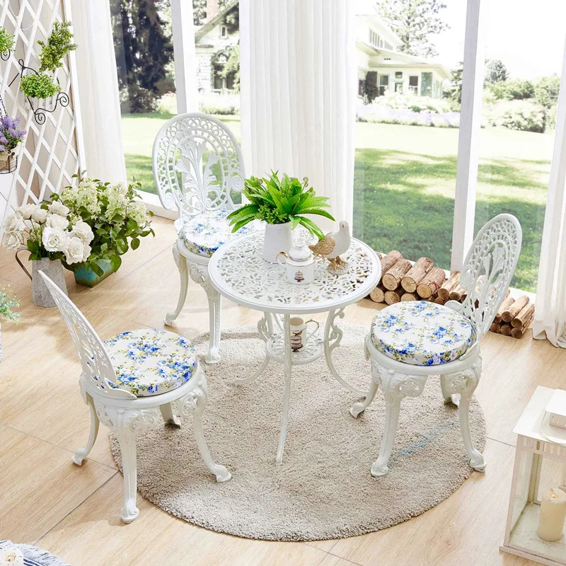 Стол и стулья из литого алюминия для улицы комплект стола стульев в