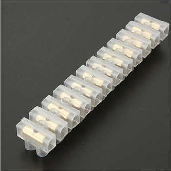 

Screw Terminal Barrier Connector 2pcs Electrical Wire Connection 12Position Barrier Terminal Strip Block 30A