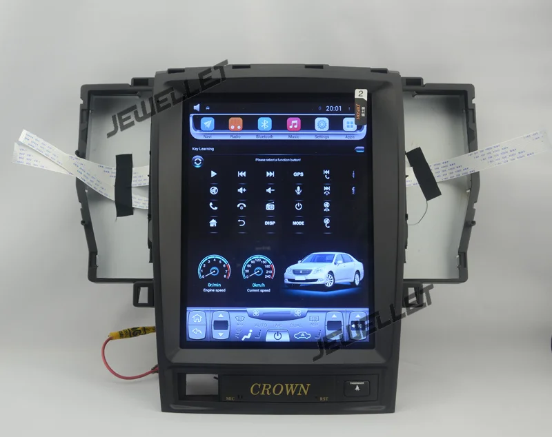 Top 10.4" tesla style vertical screen Quad core Android 6.0 Car stereo GPS navigation for Toyota Crown 2003-2008 4