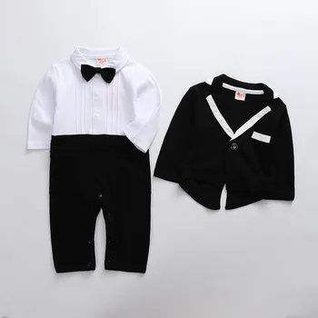

New Born Baby Clothing Spring Autumn Gentleman Rompers Baby Boys Cotton Jumpsuit Baby Body Clothes Newborn Jumpsuit
