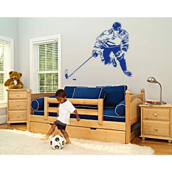

Wall Decal Sticker hockey stick puck rink sport team game kids bedroom wall stickers home decor 3 Sizes