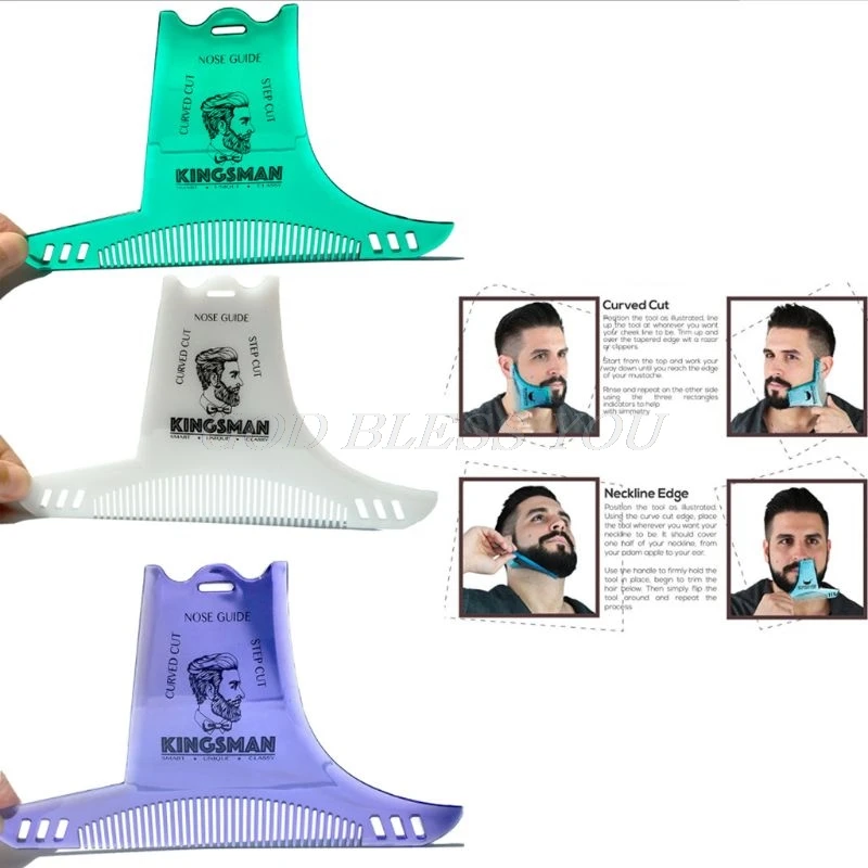 Beard Shaping Tool Straight Cheek Curved Step Cut Neckline Edge Goatee