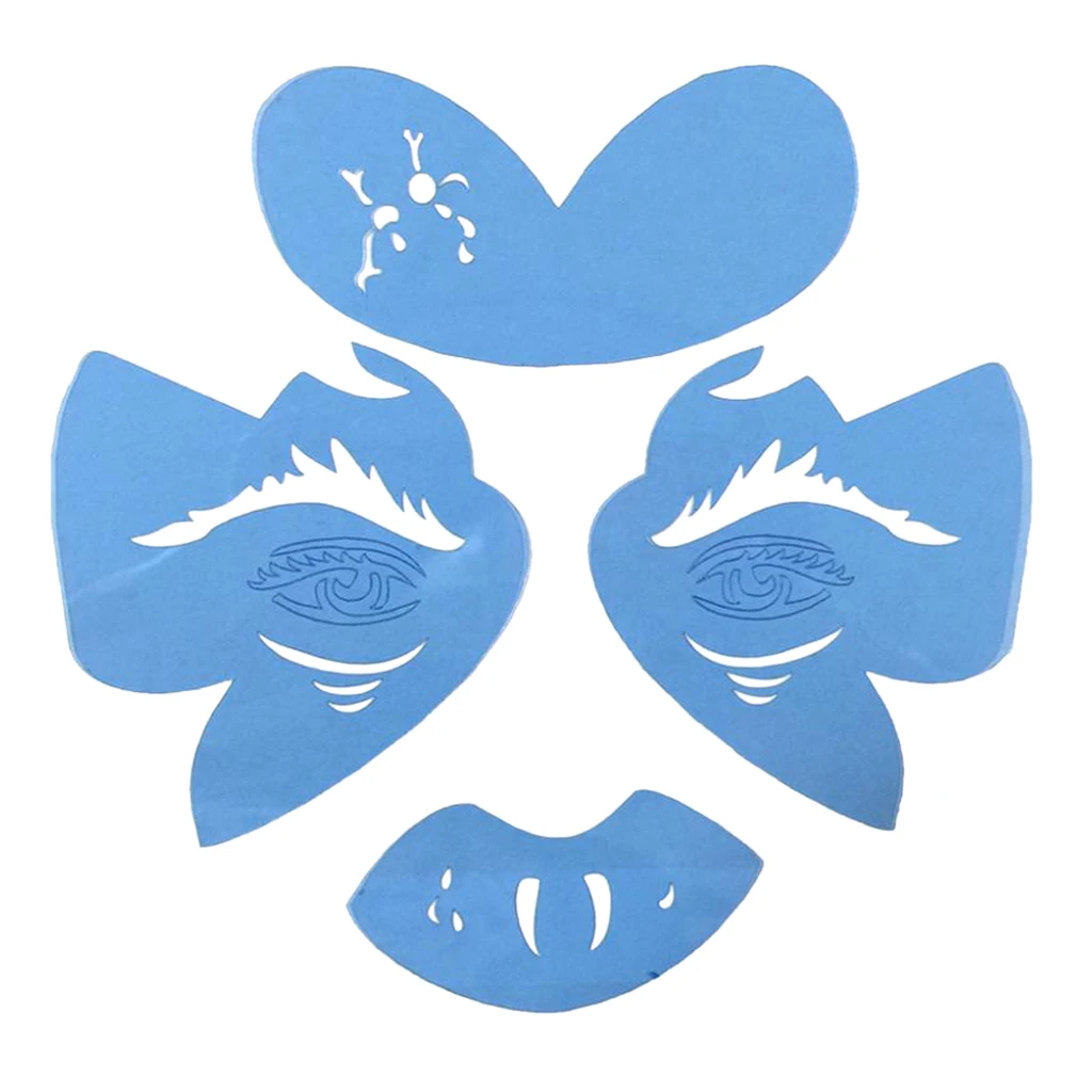 MagiDeal Reusable Plastic Face Body Art Painting Stencils Tattoo Template Accessories for Men Women Party Makeup