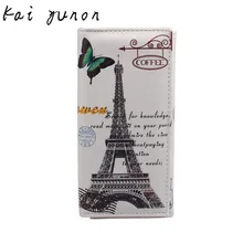 2017 Hot Sale New Fashion Women Leather Wallet Long Style Design Purse Clutch Wallet Printing Bag Card Case Butterfly Iron Tower