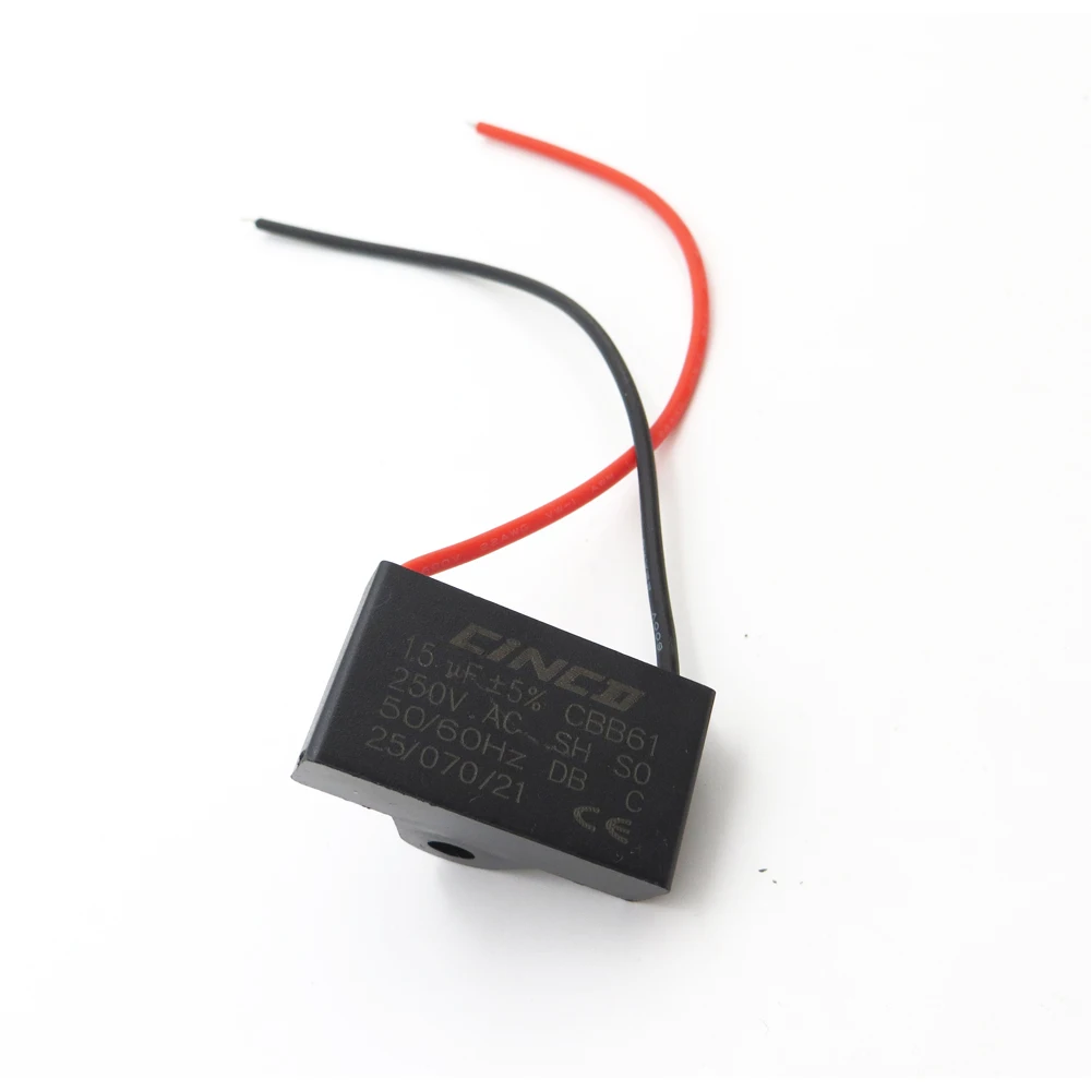 

CBB61 1.5UF 250V 2 wires Motor Run Capacitor electrical fan Speed electric fanners ventilators exhaust fan capacitor start AC