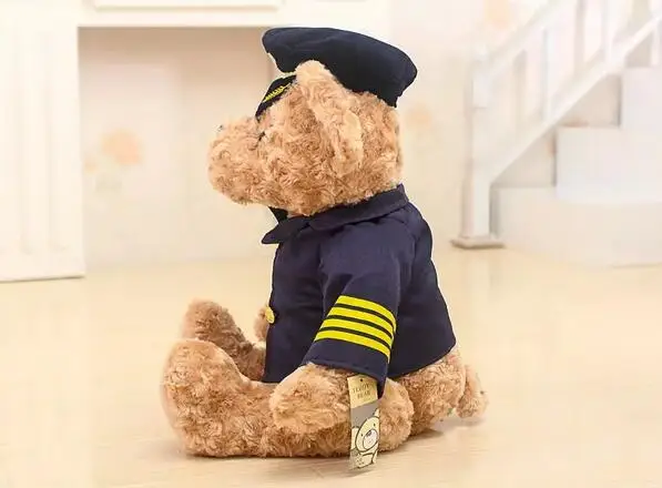 Милый пилот плюшевая игрушка капитан медведь стюардесса медведь на день рождения подарок 25 см