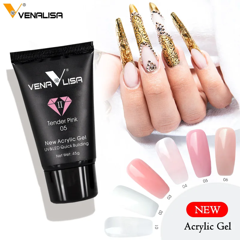 Venalisa 100% Real Acrylic Gel Poly Nail Gel Builder Slice Brush Finger Extension Nail Tips Dropshipping Camouflage Polygel