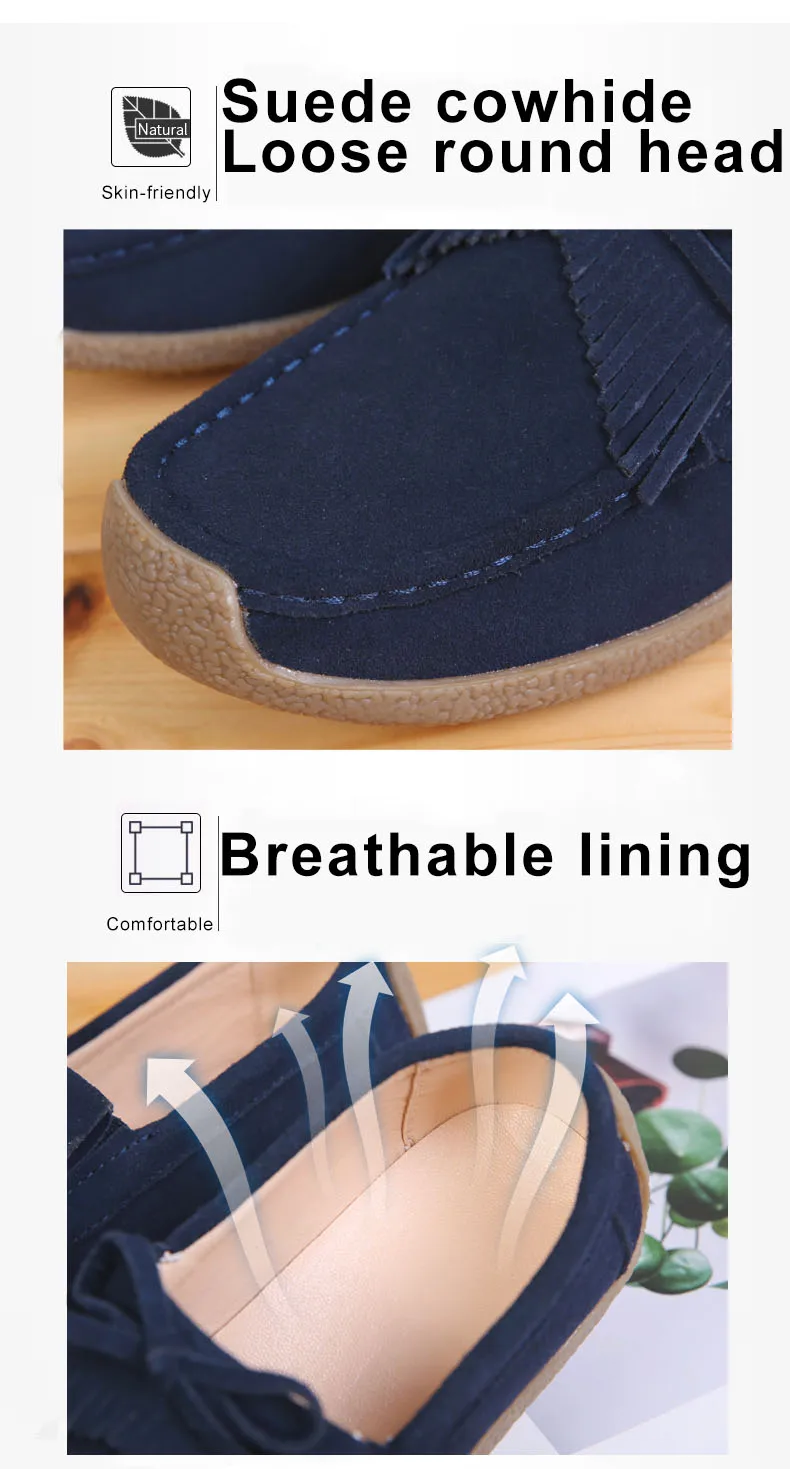 WeiDeng/Женская обувь из натуральной кожи; Меховая стелька; замшевые лоферы на плоской подошве; слипоны; Повседневная обувь за рубежом; распродажа