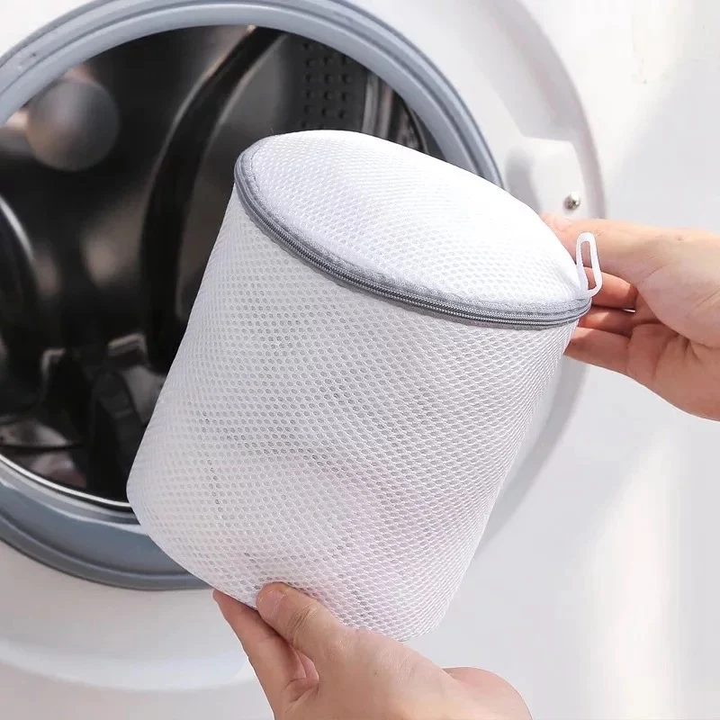 White Durable Large Washing Laundry Bag Mesh Organizer Net Dirty Bra Socks Underwear Shoe Storag Wash Machine Cover Clothes 3