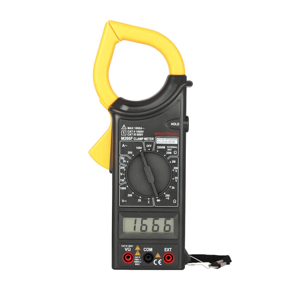 

MASTECH M266F Digital AC Clamp Meter AC Current Resistance Tester Detector with Diode Frequency Test Ampere Meter Amperimetro