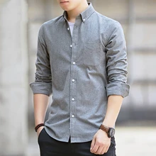 Высококачественные рубашки с длинными рукавами для мужчин для отдыха Корейская версия молодых и средних лет Оксфордские белые рубашки весной