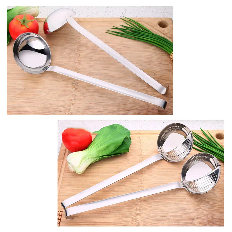 

VOGVIGO High Quality Stainless Steel Long Handle Pot Soup Spoon Porridge Spoons With Filter Dinnerware Cooking Tools For Kitchen
