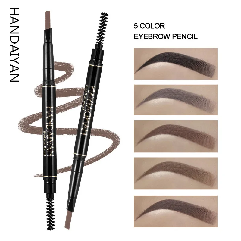 

High Quality Eyebrow Pencil 5 Color Automatic Rotation Eyebrow Pencil Double Head Waterproof Triangle Eyebrow Pencil