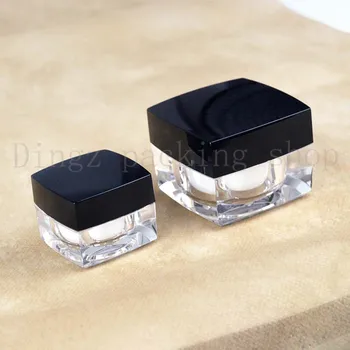 

Hot sale 20pcs 10g Quartet Acrylic bottle cosmetic jar refillable cream eye cream jar high-grade plastic cream jar