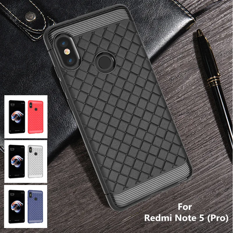 

For Redmi Note 5 Case Weaving Drop Case For Note5 Global Version Breathable Grid Woven Redmi Note 5 Pro Soft Silicone Back Cover