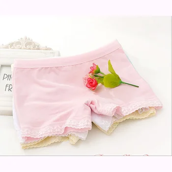

hot sales new free shipping girls cotton lace boxer shorts panties kids solid children underwear 2-11years 6pcs/lot