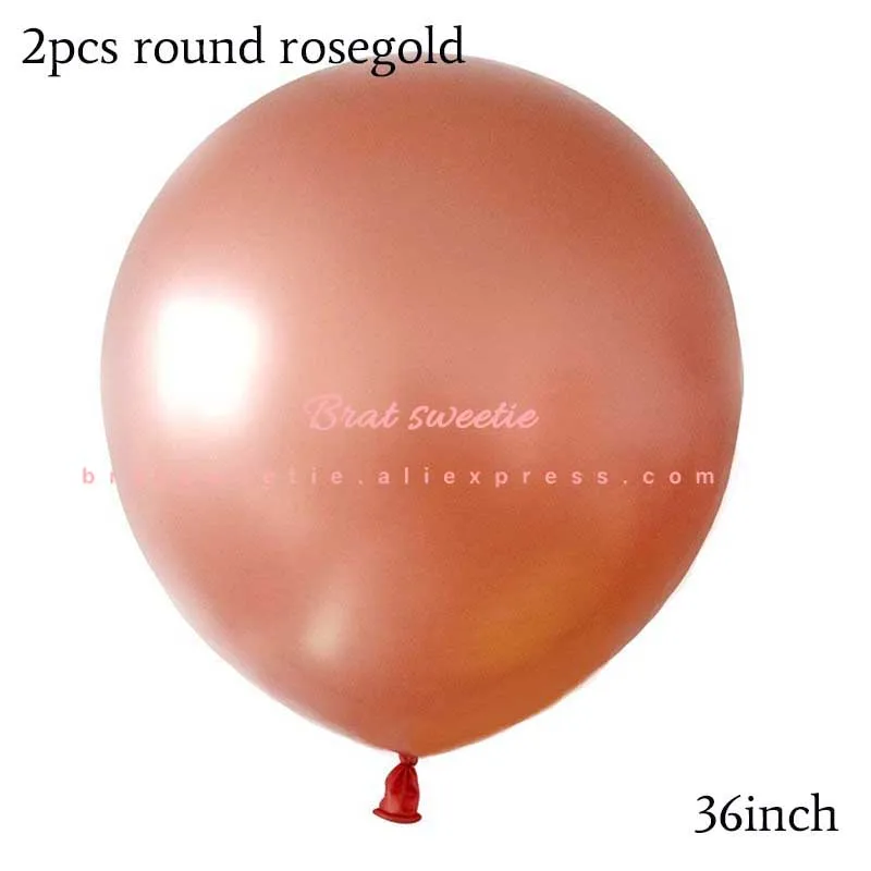 36 дюймов воздушный шар "Конфетти" тюль круглый гигантские надувные воздушные шары с днем рождения год Свадебные Рождество Рождественские украшения вечерние Fovors Globos - Цвет: 2pcs round rosegold