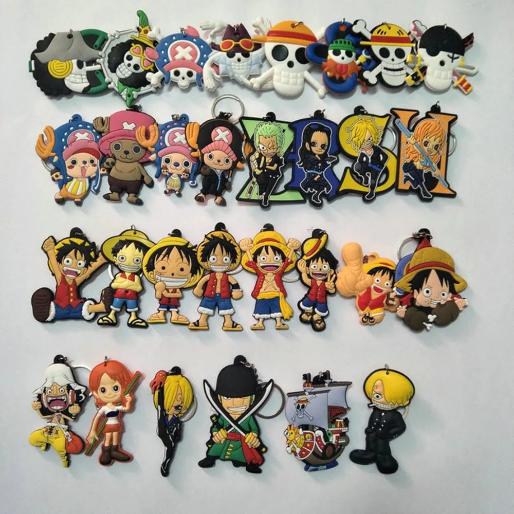 

Japanese anime One piece Roronoa Zoro PVC keychain Nami Sanj Luffy funny cute keyrings bag pendant portachiavi llaveros kids toy