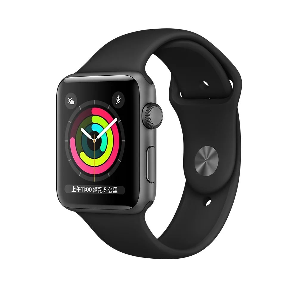 Apple Watch Series 3. | женские и мужские умные часы gps-трекер Apple Smart Watch Band 38 мм 42 мм умные носимые устройства - Цвет: Gray Case Black Band