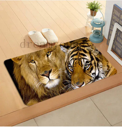 Custom lion tiger Door Mat Carpet Living Room 40x60cm Rug Doormat