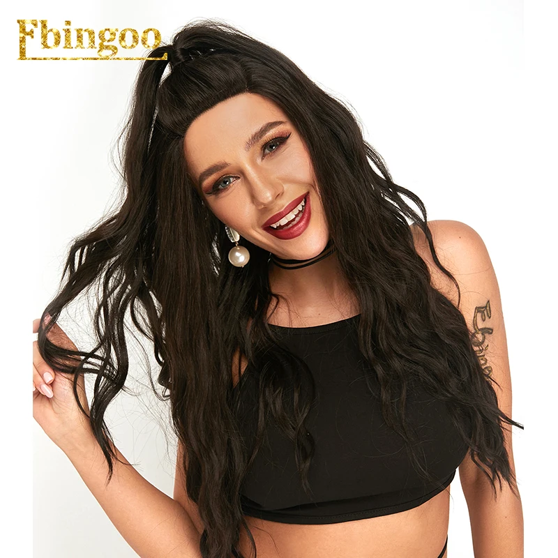Ebingoo U Часть 4# черный серый синтетический парик на кружеве с детскими волосами Длинные волны воды Futura парик для женщин 26 дюймов