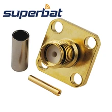 Superbat 10 шт. RF SMA разъем обжимной разъем Женский Фланец для коаксиального кабеля RG174 RG188A RG316 LMR100