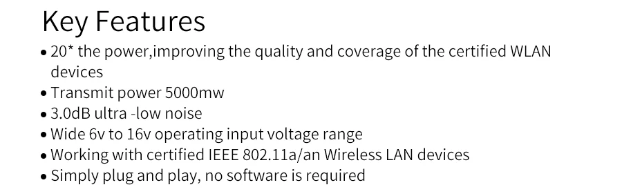 5,8 ГГц 5 Вт Wifi усилитель сигнала wi fi расширитель диапазона ретранслятор широкополосные усилители с антенной для беспроводной wi fi маршрутизатор адаптер