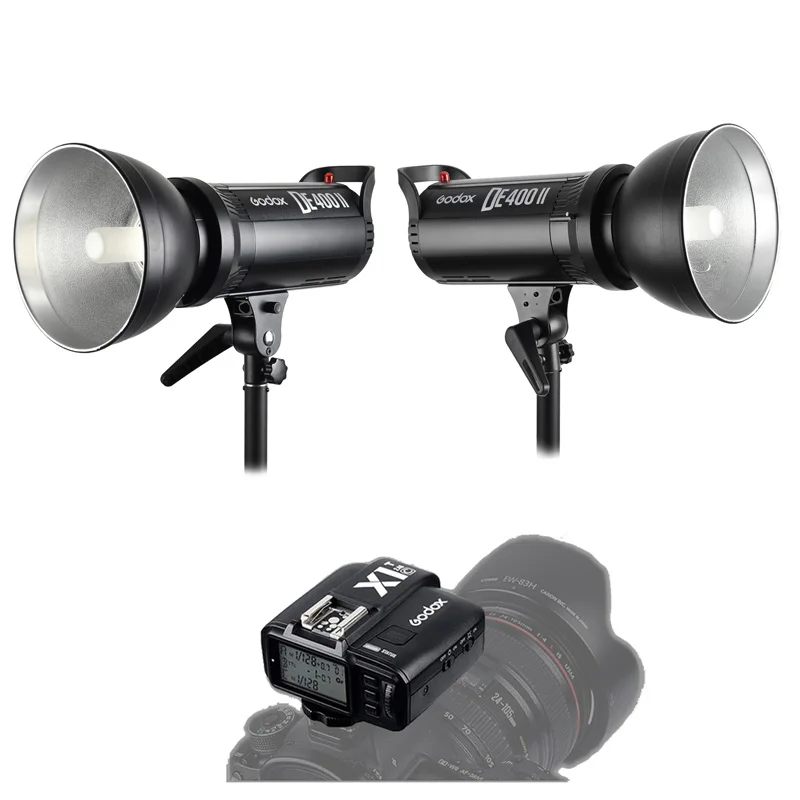 Godox 2x DE400II 400Ws + X1 передатчик триггера 2 4G беспроводной студийный комплект для