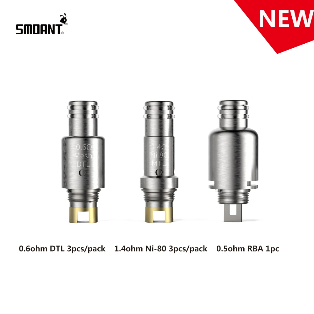 

Original Smoant Pasito DTL Mesh 0.6ohm MTL Ni80 1.4ohm RBA Single Coil Evaporator Head For E Cigarette Smoant Pasito Pod Vape