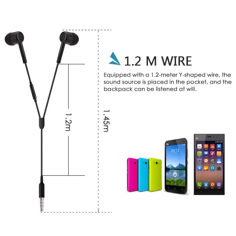 Earphone with Microphone Earbuds In Ear Headset Bass Sound Music Earphone for Iphone Xiaomi Huawei Phones