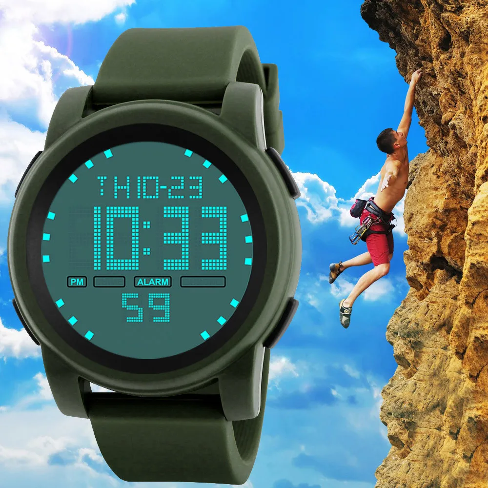 

HONHX Men Watches Fashion LED Waterproof Quartz Military Luxury Date Sport Watches Man Electronic Watch Digital Watch