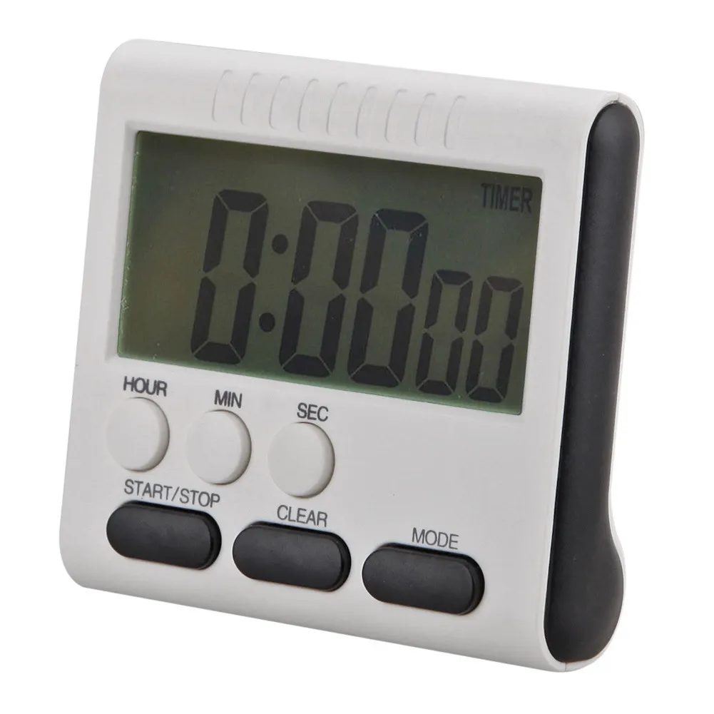 Магнитный Большой 60x28 мм цифровой кухонный таймер с ЖК-дисплеем с будильником/обратным отсчетом часы 24 часа AAA питание от батареи